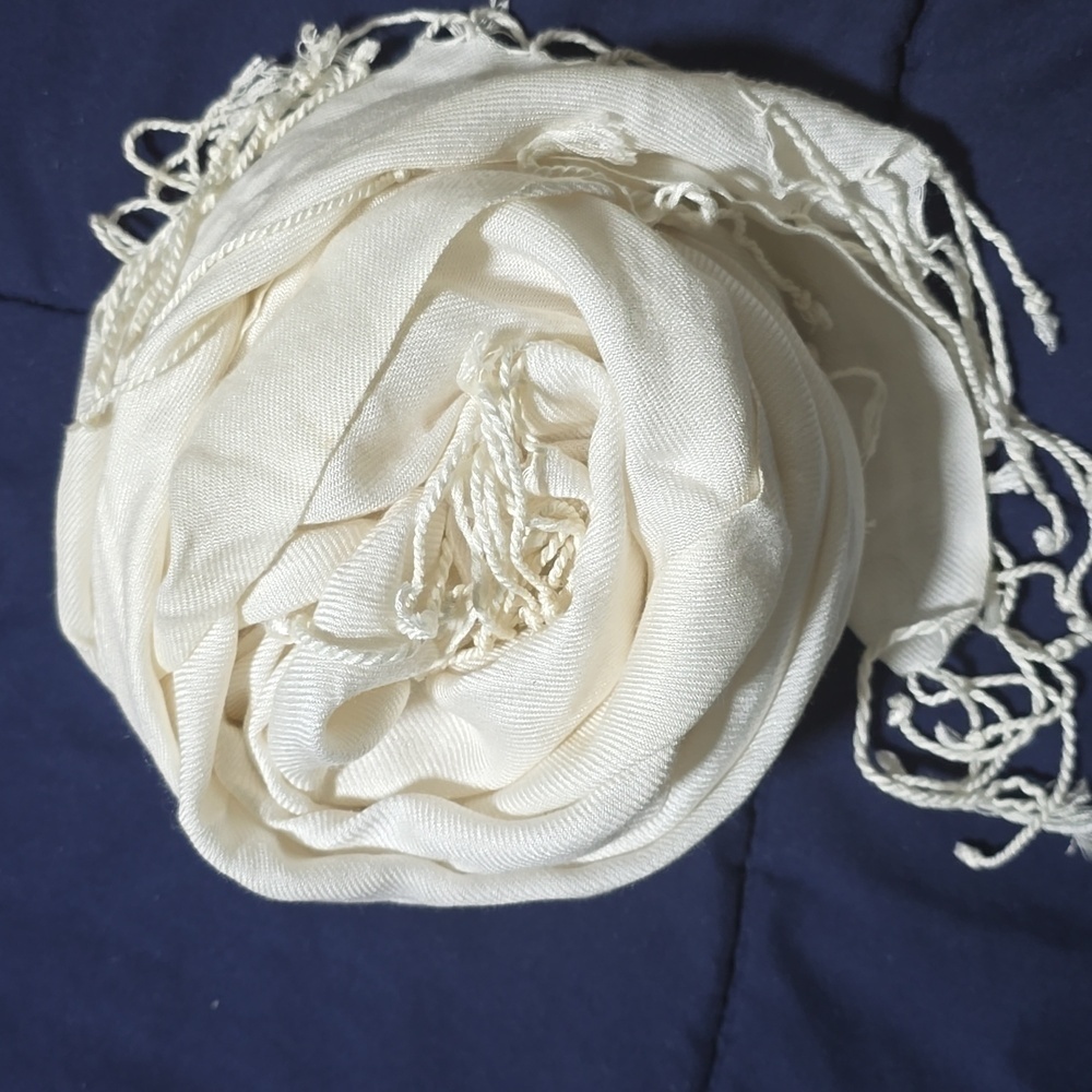 Women's white summer scarf 77 inches x 33 inches wrap around cover up